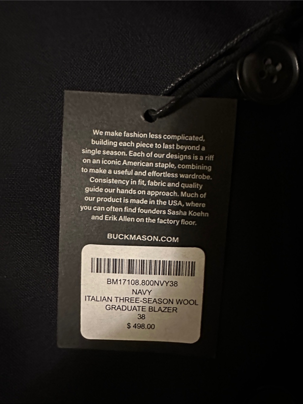 Buck Mason Navy Graduate Blazer - Picture 2 of 5